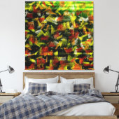 Abstracte olie- en acrylverf 3 canvas afdruk (Insitu (Slaapkamer))