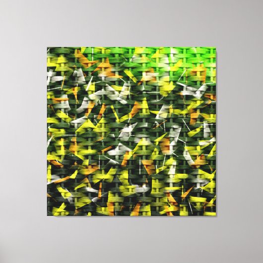 Abstracte olie- en acrylverf op Wicker Canvas Afdruk (Voorkant)