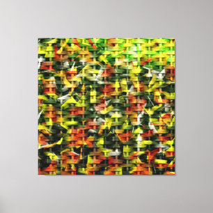 Abstracte olie- en acrylverf op wijn 2 canvas afdruk