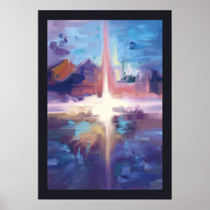 Abstracte olie poster