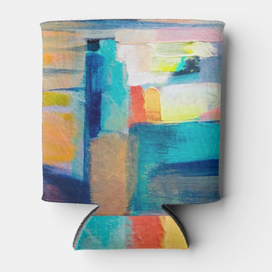 Abstracte olie-textuur artistry blikjeskoeler (Voorkant)