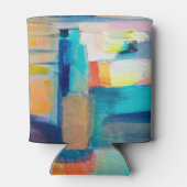 Abstracte olie-textuur artistry blikjeskoeler (Achterkant)