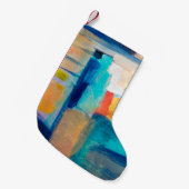 Abstracte olie-textuur artistry kleine kerstsok (Voorkant (Hangend))