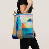 Abstracte olie-textuur artistry tote bag (Dichtbij)