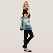 Abstracte olie-textuur artistry tote bag (Op model)