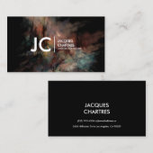 Abstracte oliefilter Professionele Monogram Donker Visitekaartje (Voorkant / Achterkant)
