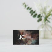 Abstracte oliefilter Professionele Monogram Donker Visitekaartje (Staand voorkant)