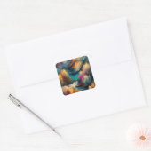 Abstracte oliekleur het Schilderen Landschapskunst Vierkante Sticker (Envelop)