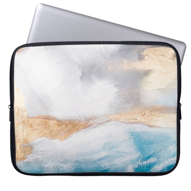 Abstracte oliestextuurachtergrond. Verf op canvas. Laptop Sleeve (Voorkant)