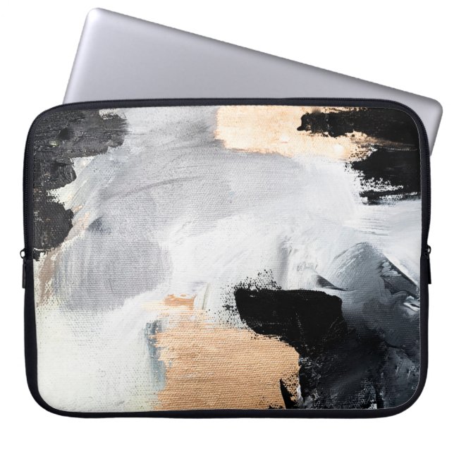 Abstracte oliestextuurachtergrond. Verf op canvas. Laptop Sleeve (Voorkant)