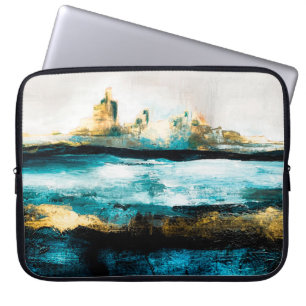 Abstracte oliestextuurachtergrond. Verf op canvas. Laptop Sleeve