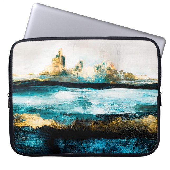 Abstracte oliestextuurachtergrond. Verf op canvas. Laptop Sleeve (Voorkant)