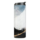 Abstracte oliestextuurachtergrond. Verf op canvas. Thermosbeker (Gedraaid links)