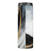 Abstracte oliestextuurachtergrond. Verf op canvas. Thermosbeker (Achterkant)