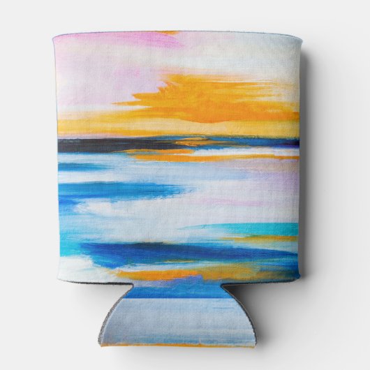 Abstracte olietextuur, het schilderen van het zee  blikjeskoeler (Achterkant)