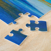 Abstracte olietextuur, het schilderen van het zee legpuzzel (Zijkant)