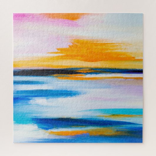 Abstracte olietextuur, het schilderen van het zee legpuzzel (Verticaal)
