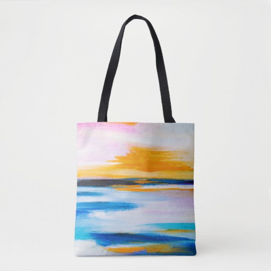 Abstracte olietextuur, het schilderen van het zee tote bag (Voorkant)