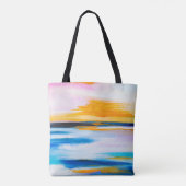 Abstracte olietextuur, het schilderen van het zee tote bag (Achterkant)