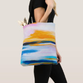 Abstracte olietextuur, het schilderen van het zee tote bag (Dichtbij)