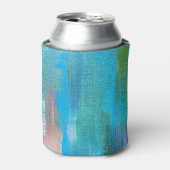 Abstracte olieverf canvas textuur blikjeskoeler (Blikje Voorkant)