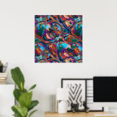 Abstracte olieverf geïnspireerd poster (Thuiskantoor)