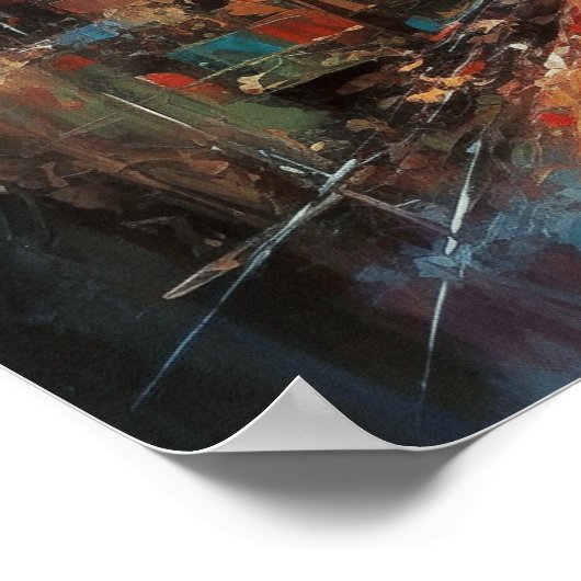 Abstracte olieverf in Manhattan New York City Poster (Hoek)