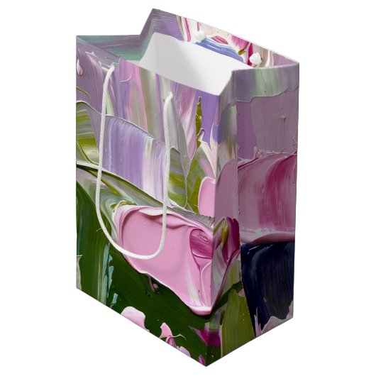Abstracte olieverf lente tuin medium cadeauzakje (Voorkant Gekanteld)