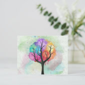 abstracte olieverf met een fraaie boomkleuring briefkaart (Staand voorkant)