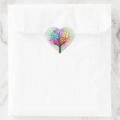 abstracte olieverf met een fraaie boomkleuring hart sticker (Tas)