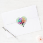 abstracte olieverf met een fraaie boomkleuring hart sticker (Envelop)