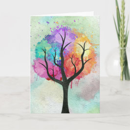 abstracte olieverf met een fraaie boomkleuring kaart