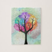 abstracte olieverf met een fraaie boomkleuring legpuzzel (Verticaal)
