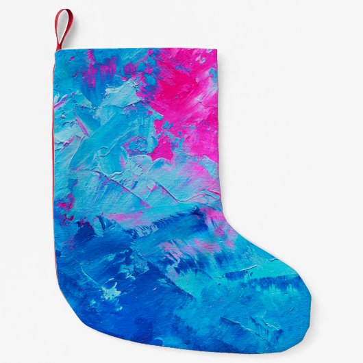 abstracte olieverf op canvas, achtergrond kleine kerstsok (Voorkant)