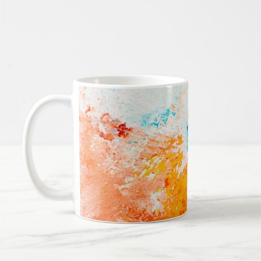 abstracte olieverf op canvas, achtergrond koffiemok (Links)