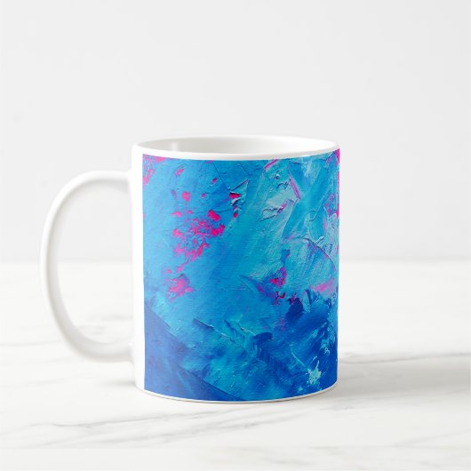 abstracte olieverf op canvas, achtergrond koffiemok (Links)