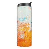 abstracte olieverf op canvas, achtergrond thermosbeker (Gedraaid links)