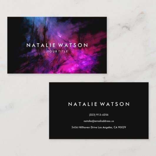 Abstracte olieverf Professionele roze Visitekaartje (Voorkant / Achterkant)