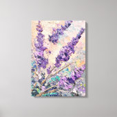 Abstracte olieverfschilderende lavendelbloemen canvas afdruk (Voorkant)
