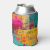 Abstracte olieverfschilderij, expressieve achtergr blikjeskoeler (Blikje Voorkant)