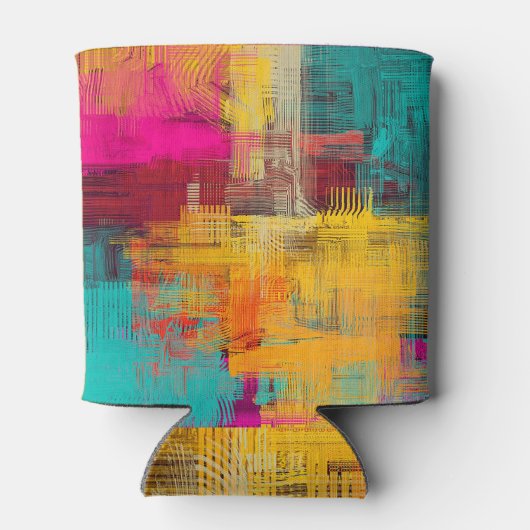 Abstracte olieverfschilderij, expressieve achtergr blikjeskoeler (Achterkant)