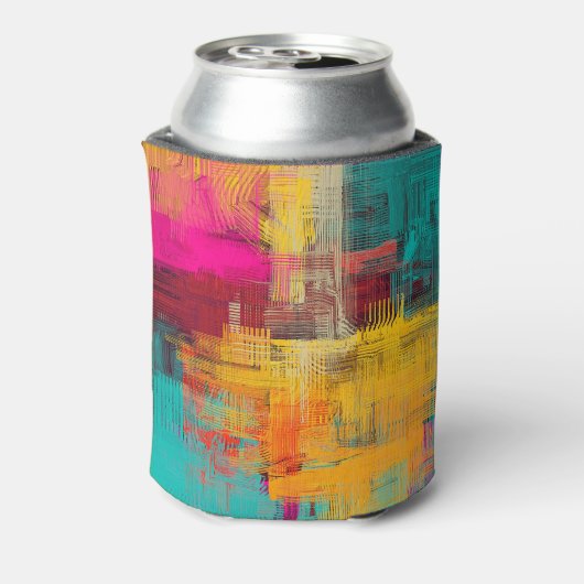 Abstracte olieverfschilderij, expressieve achtergr blikjeskoeler (Blikje Achterkant)