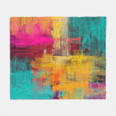 Abstracte olieverfschilderij, expressieve achtergr fleece deken (Voorkant (Horizontaal))