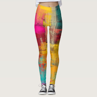 Abstracte olieverfschilderij, expressieve achtergr leggings