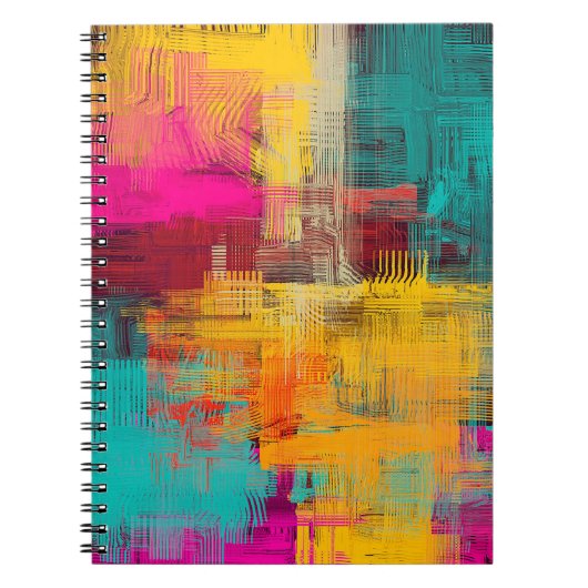 Abstracte olieverfschilderij, expressieve achtergr notitieboek (Voorkant)