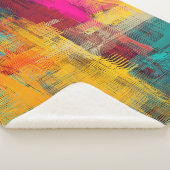 Abstracte olieverfschilderij, expressieve achtergr sherpa deken (3/4)