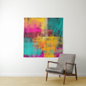 Abstracte olieverfschilderij, expressieve achtergr wandkleed (In situ)