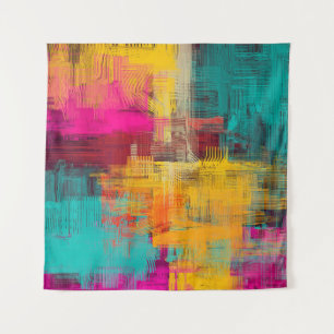 Abstracte olieverfschilderij, expressieve achtergr wandkleed