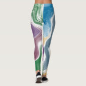 Abstracte olieverfschilderij Leggings (Achterkant)