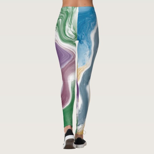 Abstracte olieverfschilderij Leggings (Achterkant)